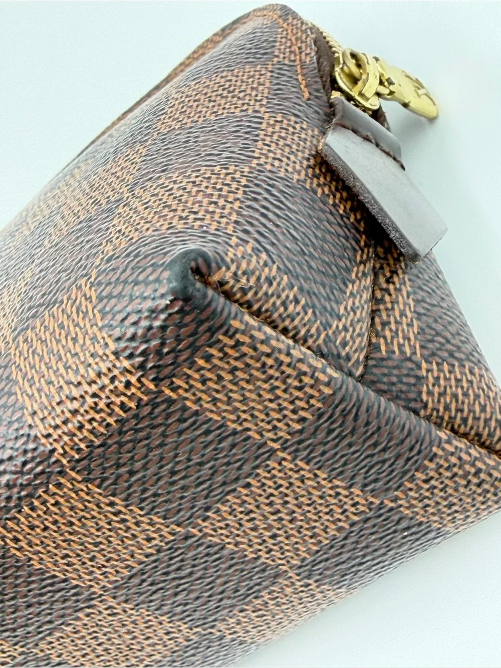Louis Vuitton Damier Ebene Cosmetic Bag Great Condition w/Dust Bag & Entrupy COA